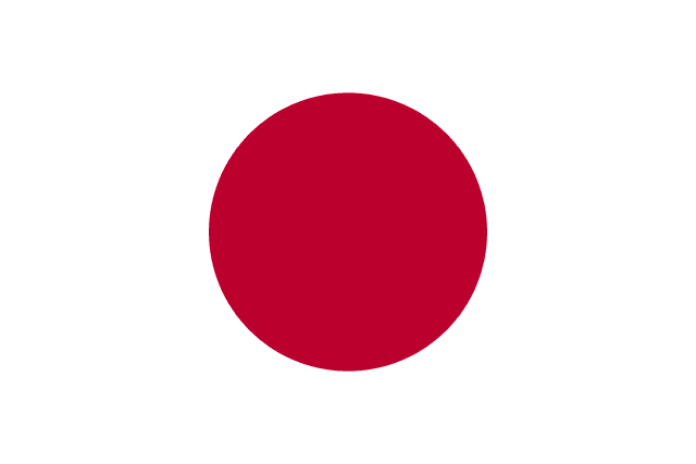 The flag of Japan features a crimson-red circle at the center of a white field.